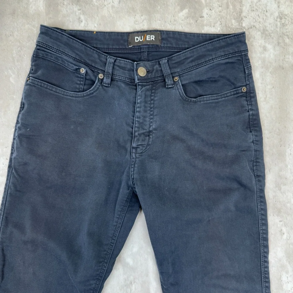 DUER Pants Men 32x32 Straight Fit No Sweat Stretch Denim DU/ER Navy